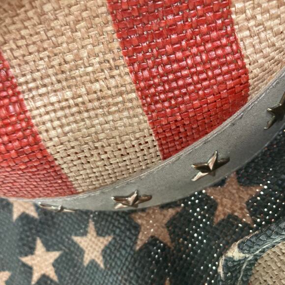 Peter Grimm Justice Drifter Straw Hat Red Cowboy USA Flag Patriotic Stars Rabbit - Picture 7 of 14